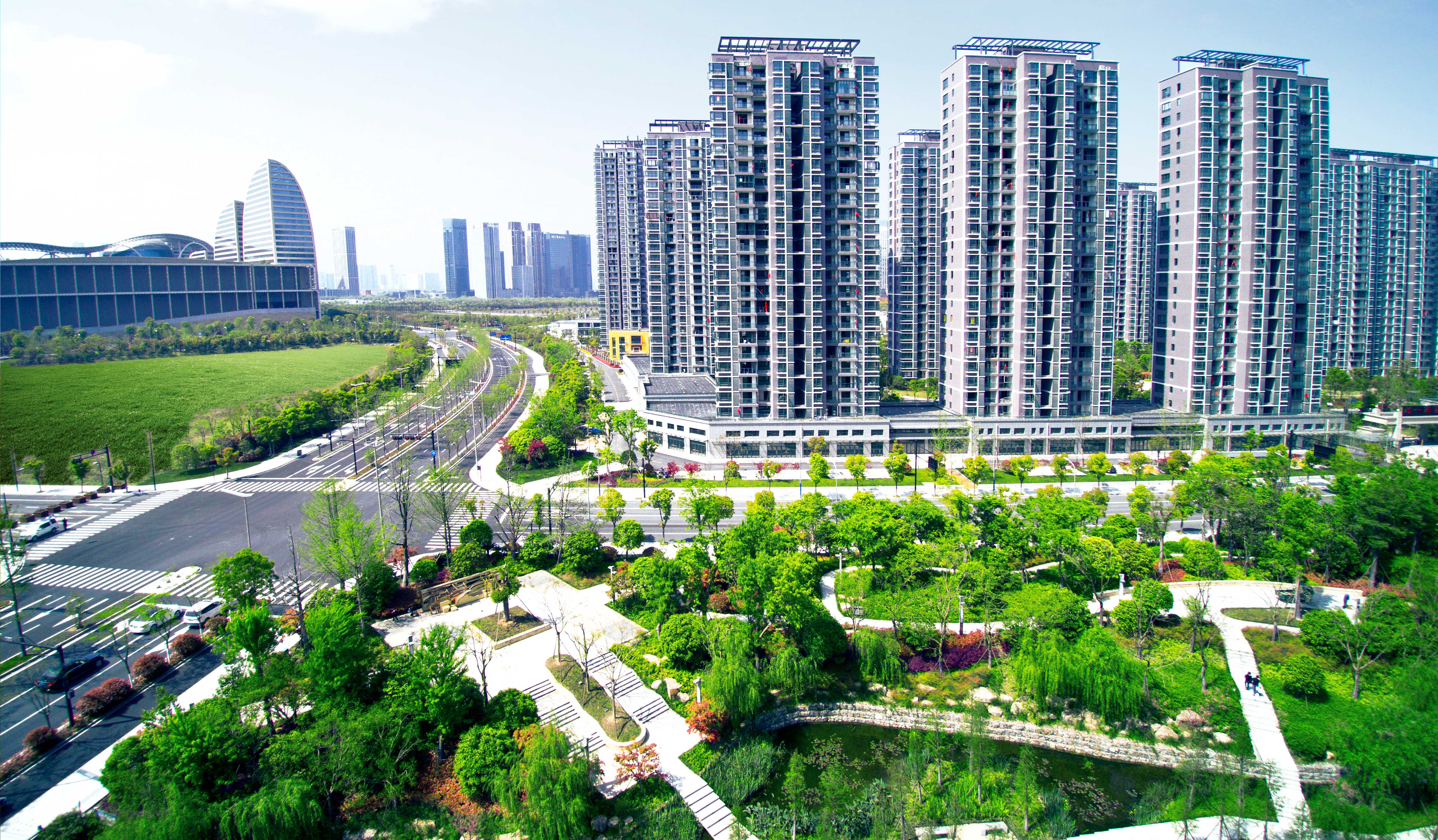 杭州奥体博览城FG13-14地块基础配备设施项目-景观